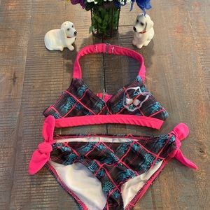 ☠️Monster High Two Piece Girls Bathing Suit Sz 7/8